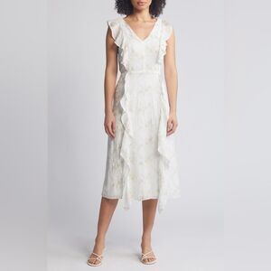 NWT Julia Jordan Ruffle Flutter Sleeve Eyelet Dress Sz 6